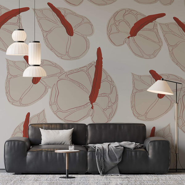 Fototapeta Fototapeta Wzór kwiatów na białym tle (SKU: t00406)