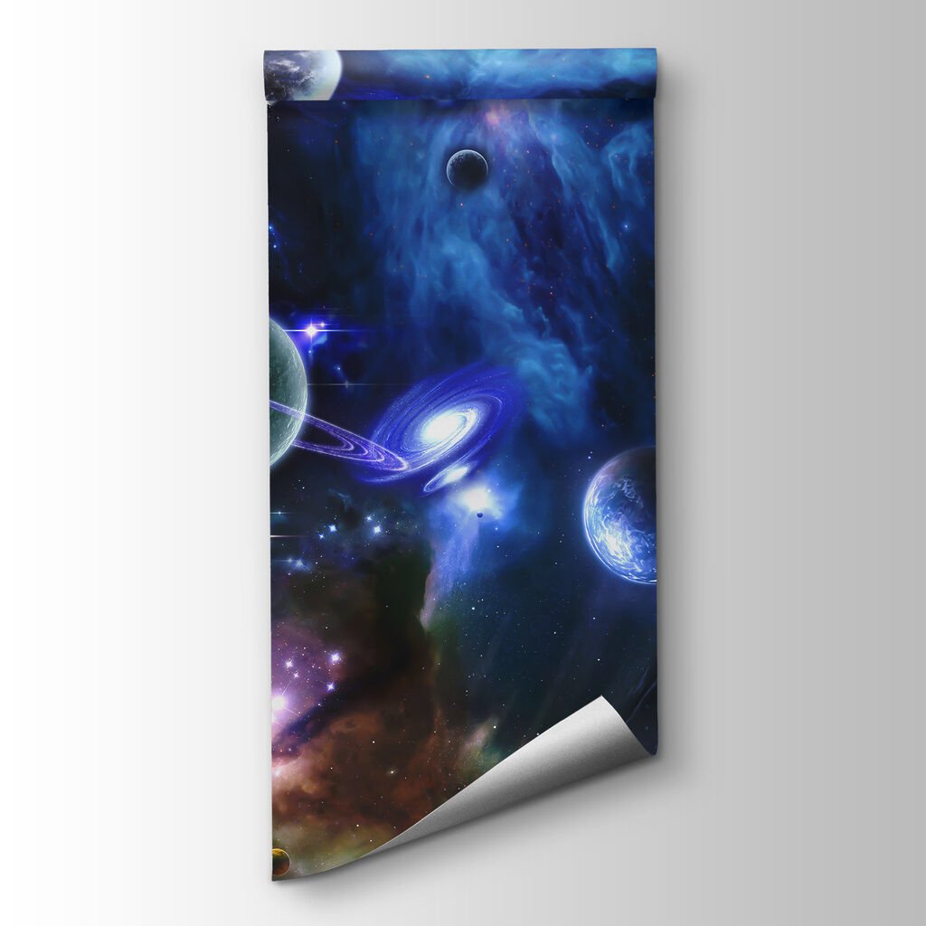 Planets in space with planets and stars