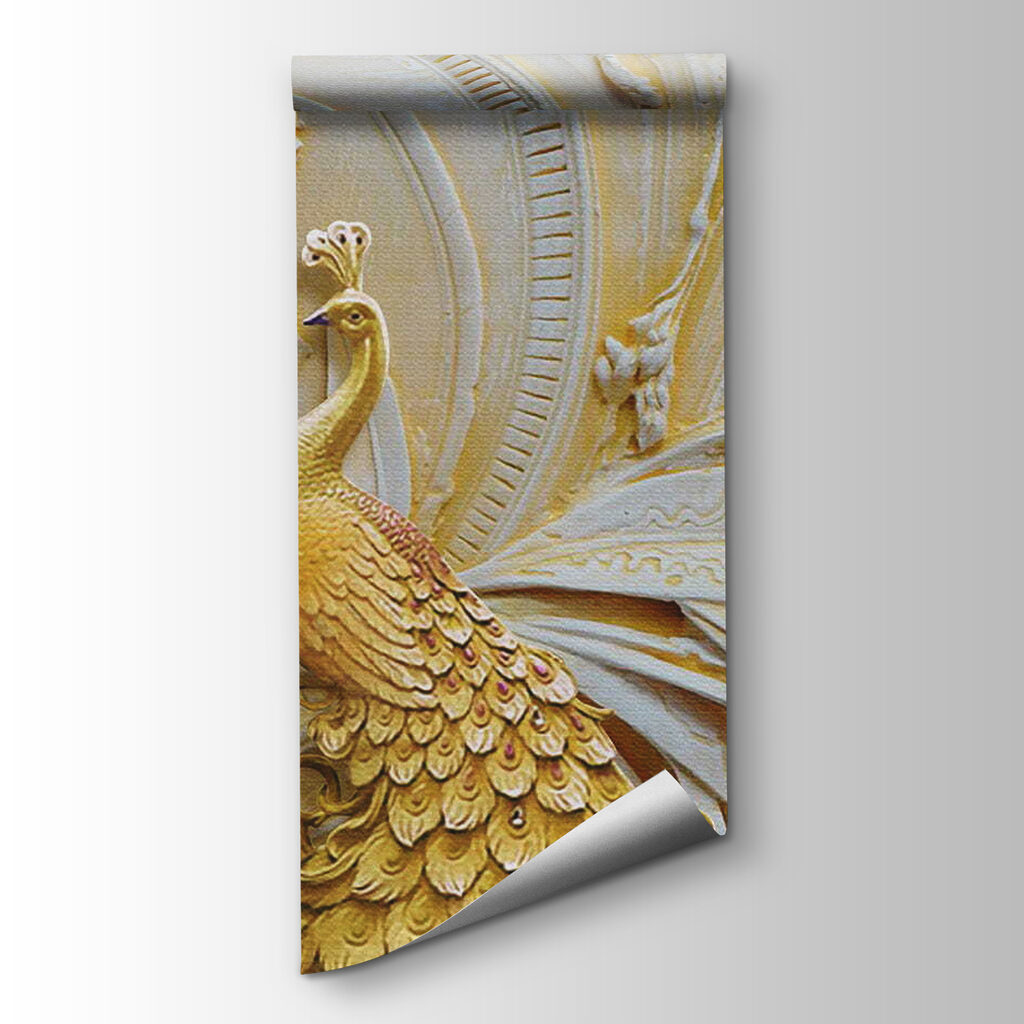 Elegant Peacocks in Ornate Relief