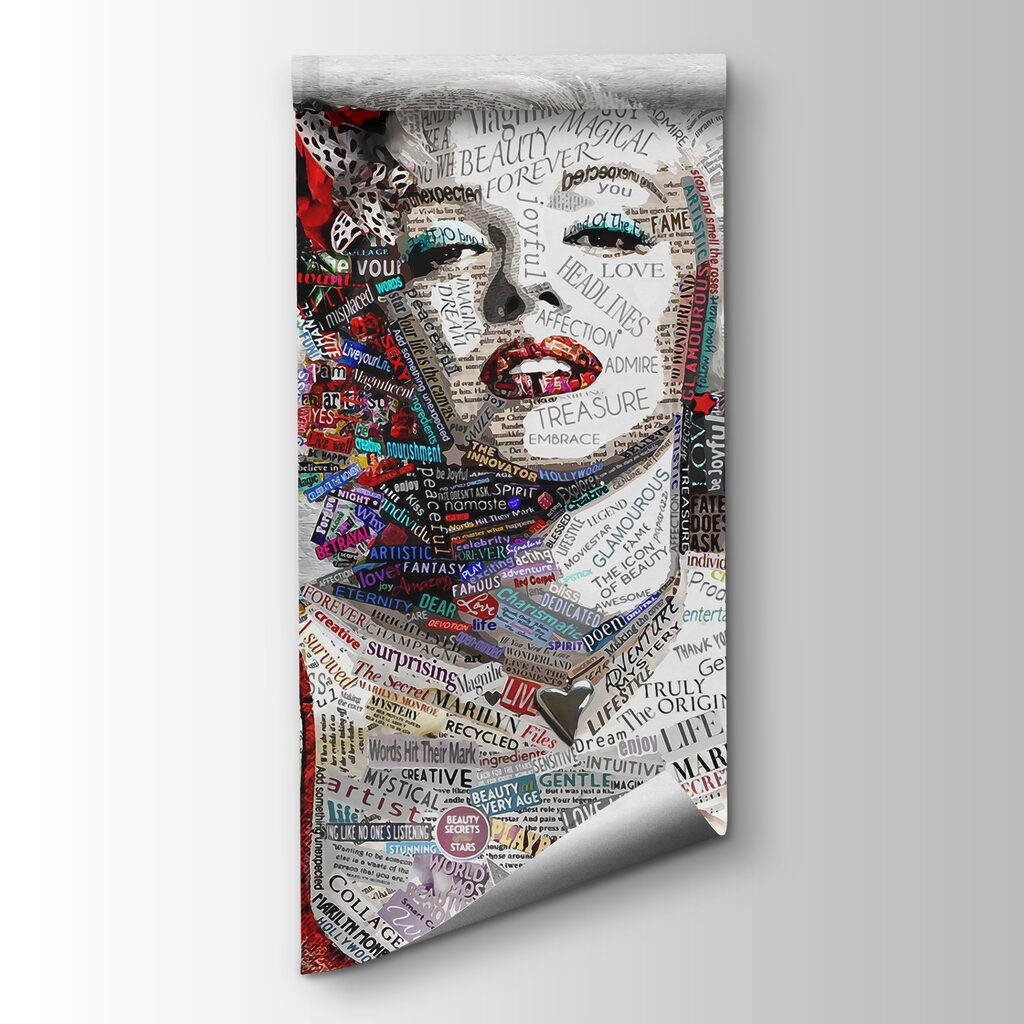 Woman with red lips and flowers