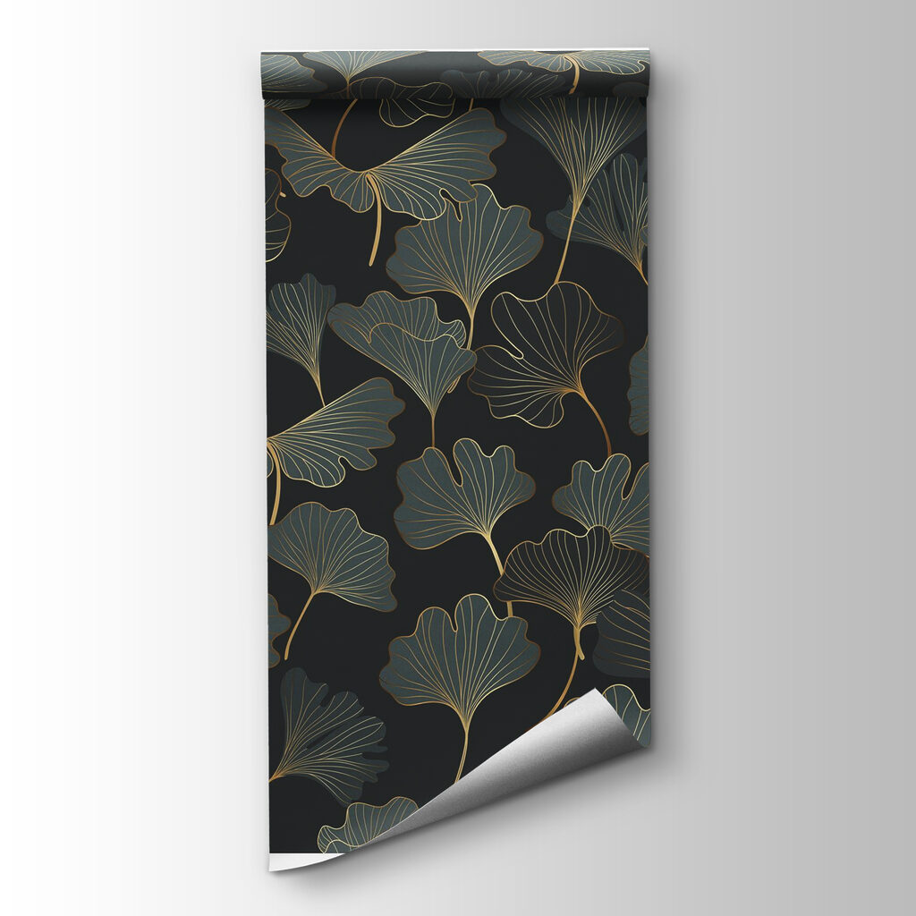 Pattern of leaves on a black background Pattern of leaves on a black background