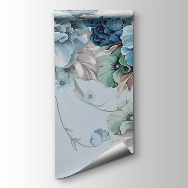 Soft blue floral arrangement in bloom