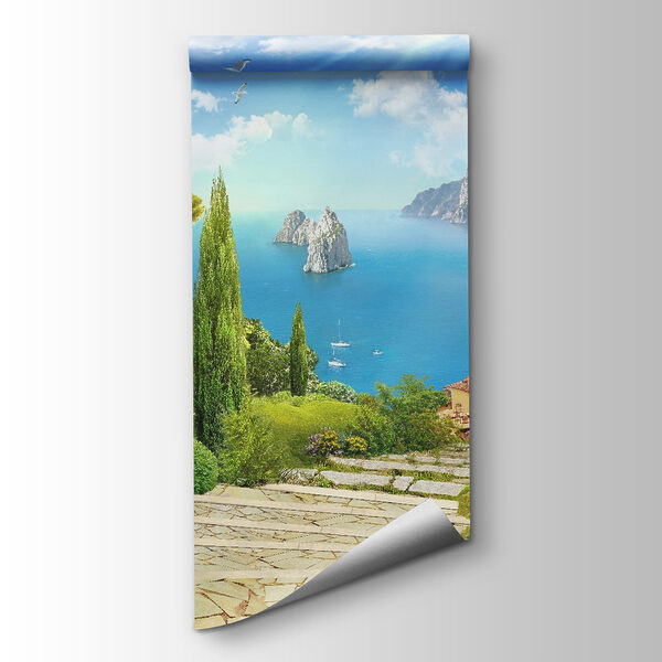 Stone stairs leading to a body of water Stone stairs leading to a body of water