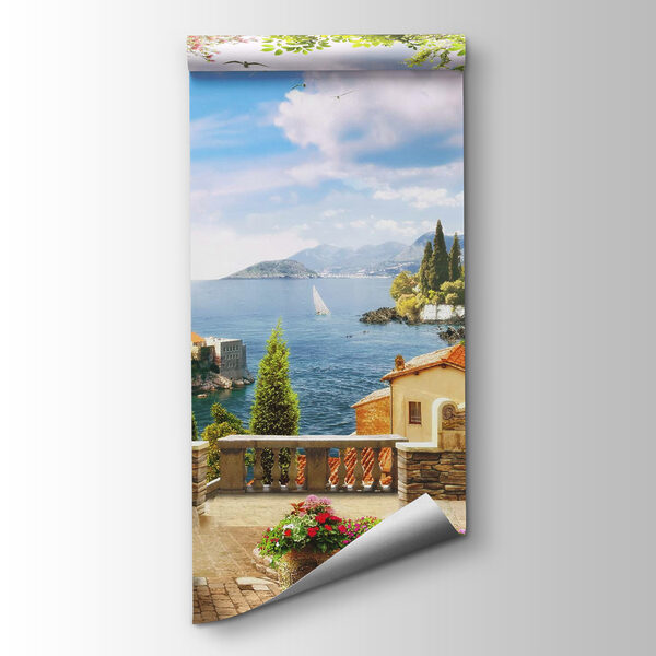 View of a town from a balcony