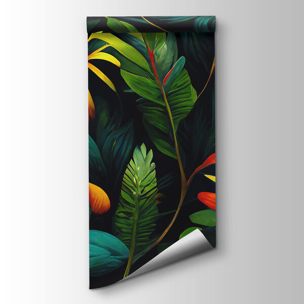 Colorful leaves on a black background