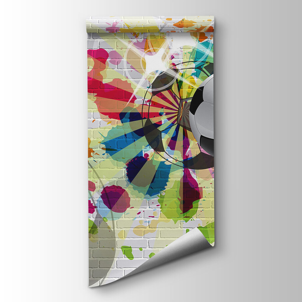 Football ball on a brick wall