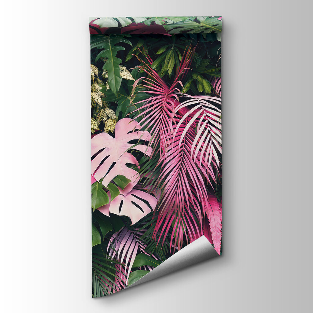 Group of pink and green leaves