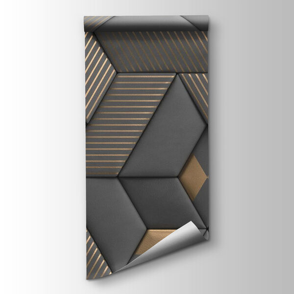 Geometric elegance in grays and brass