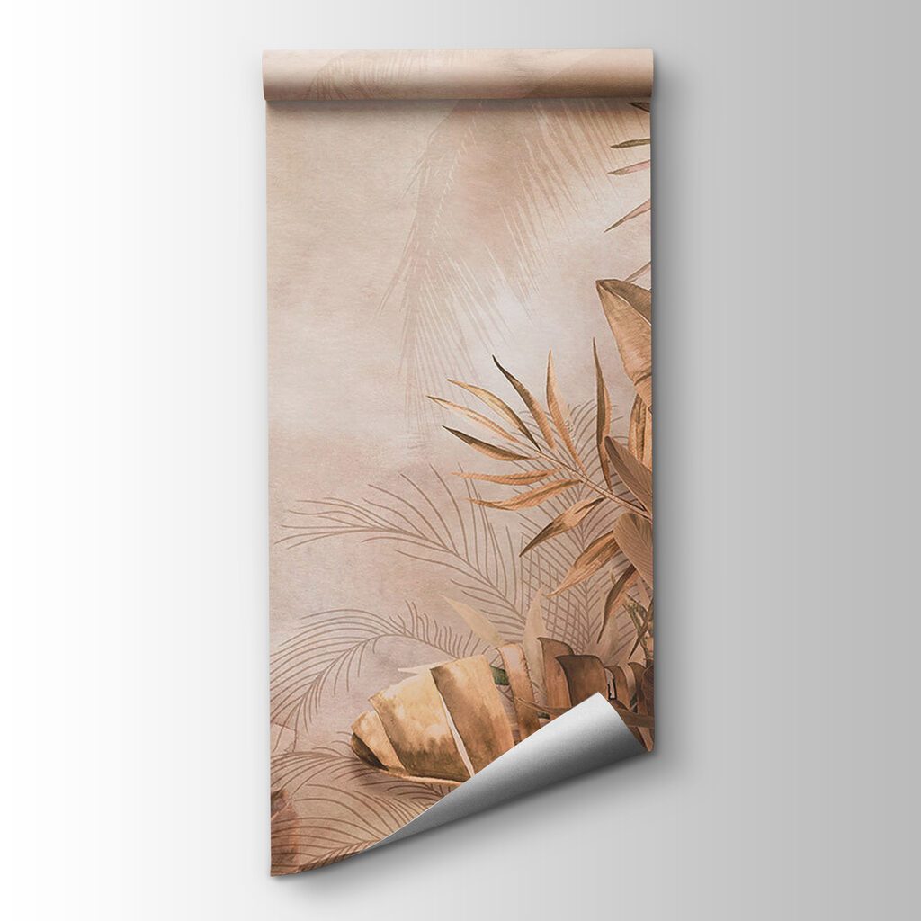 Tropical leaves in soft hues