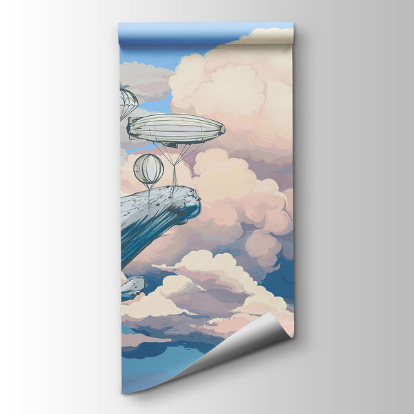 Whale with hot air balloons