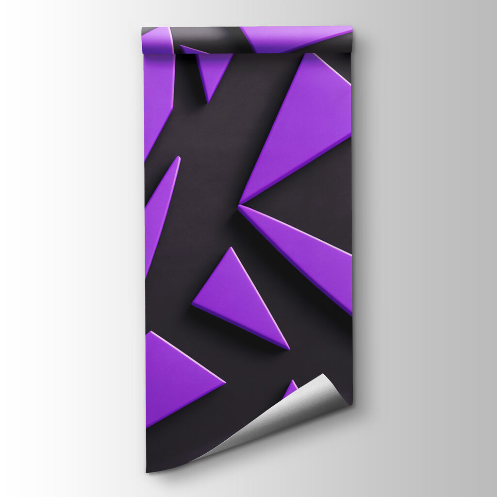 Purple triangles on a black surface