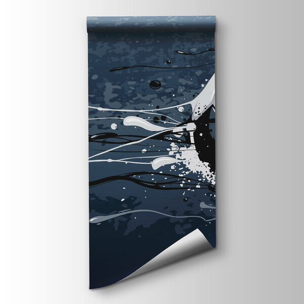 Football ball with splashes of paint