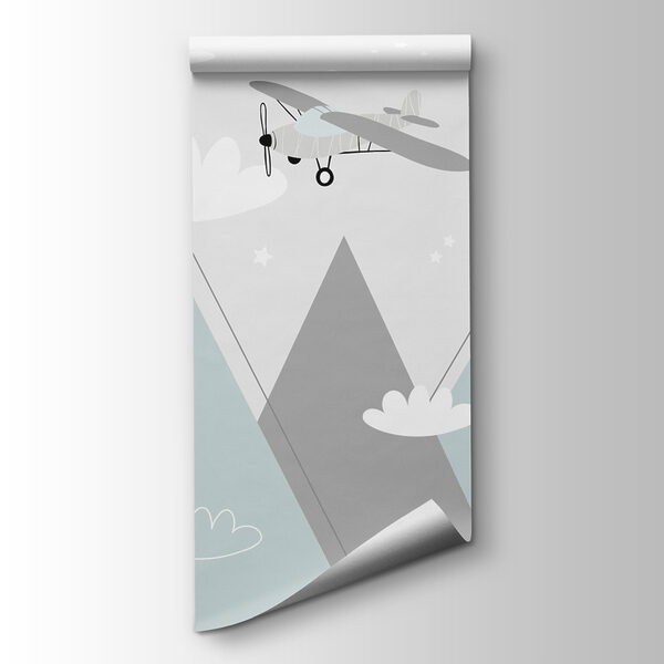 Wallpaper with airplanes and mountains