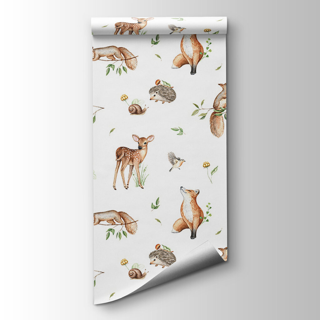 A pattern of animals and plants