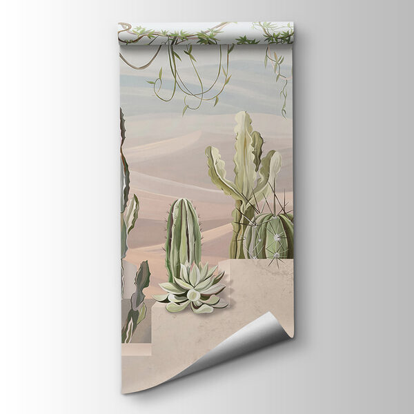 Wall mural of cacti and succulents