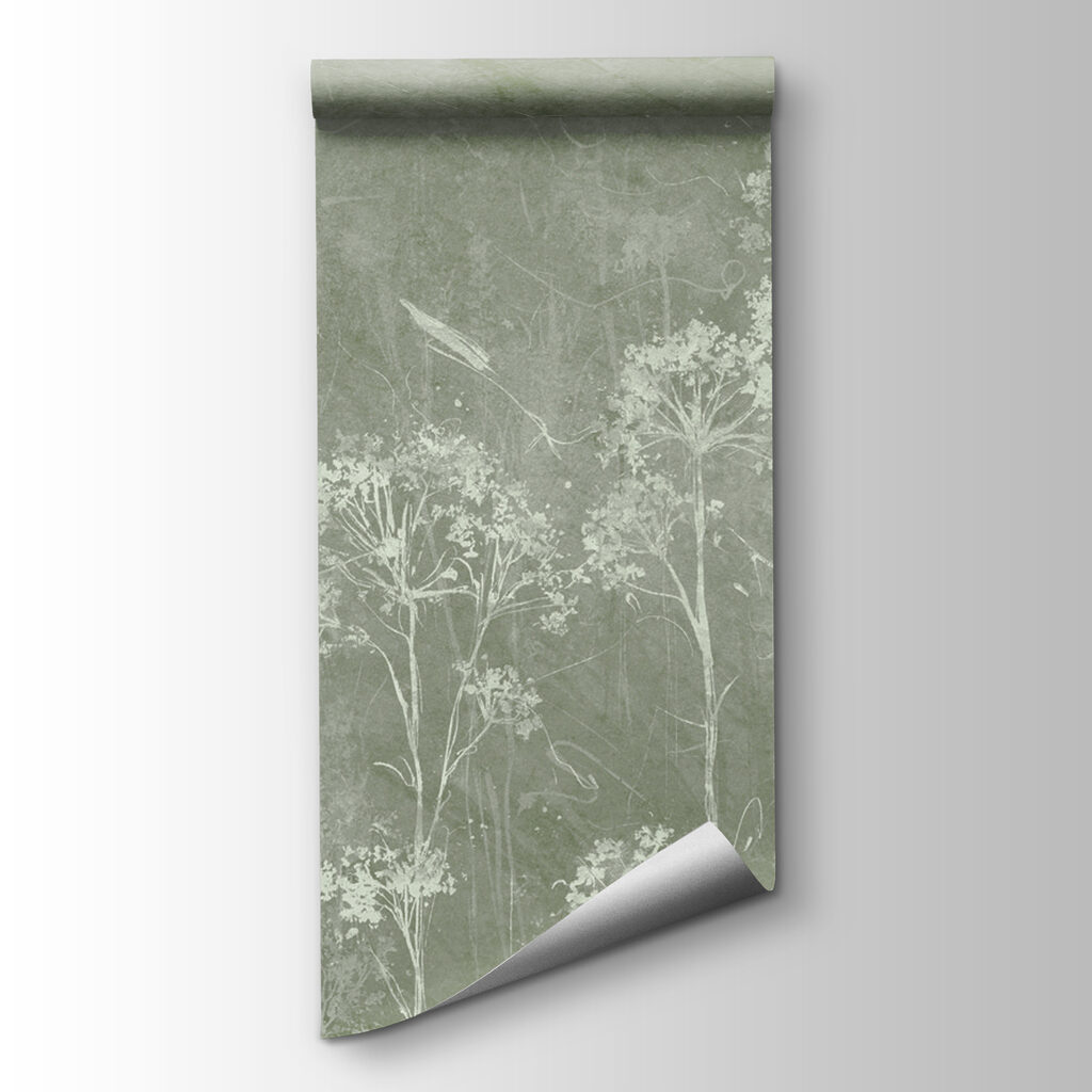 A white flowers on a green background