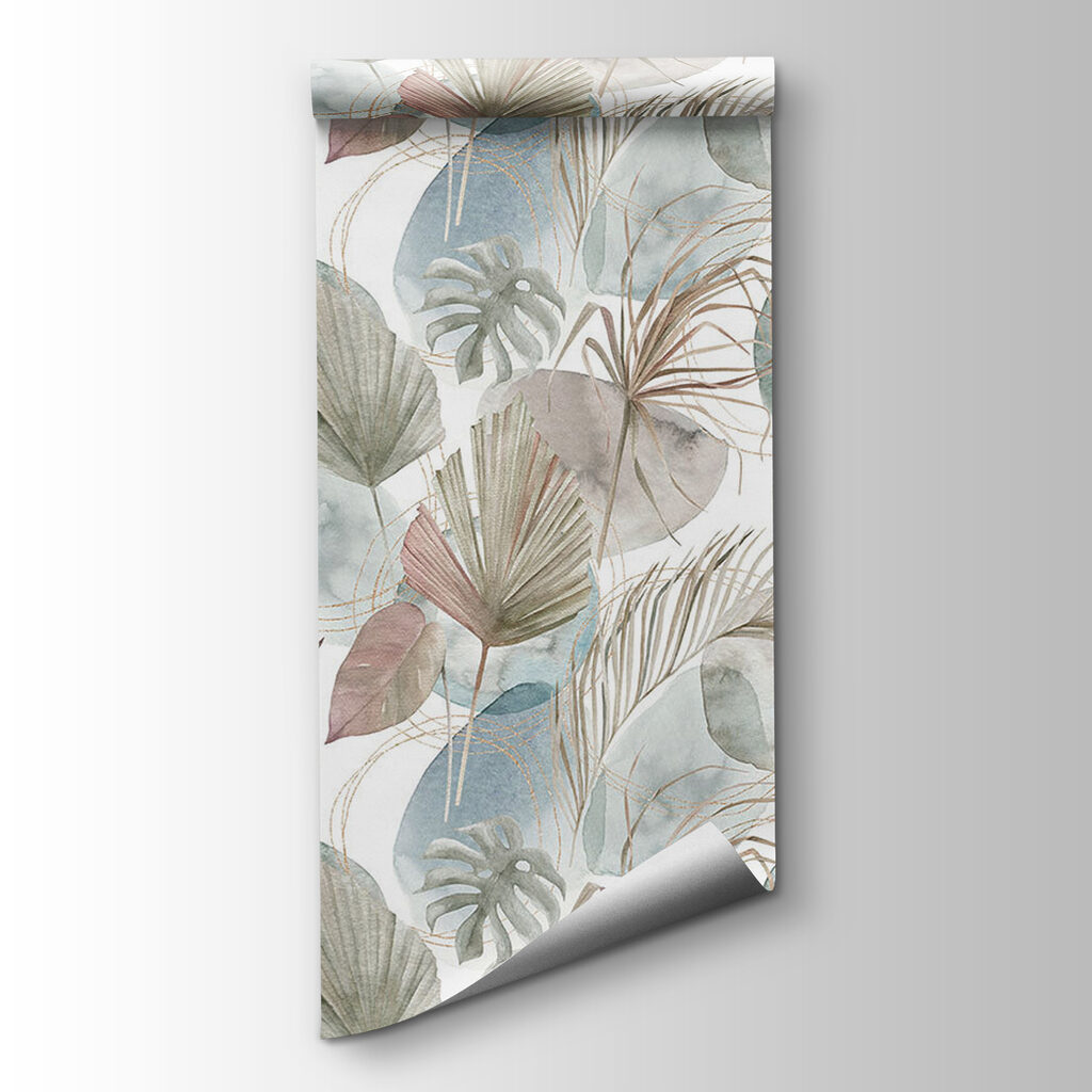 Pattern of leaves and circles