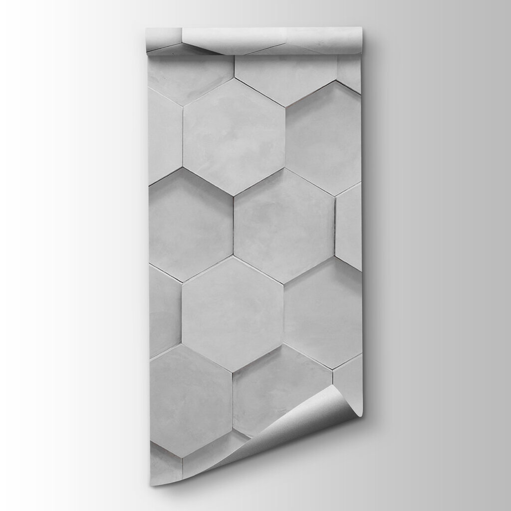 White hexagons on a wall