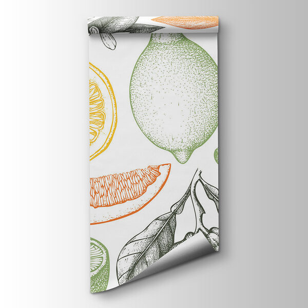 A pattern of different fruits