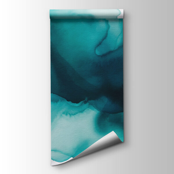 A blue and green watercolor