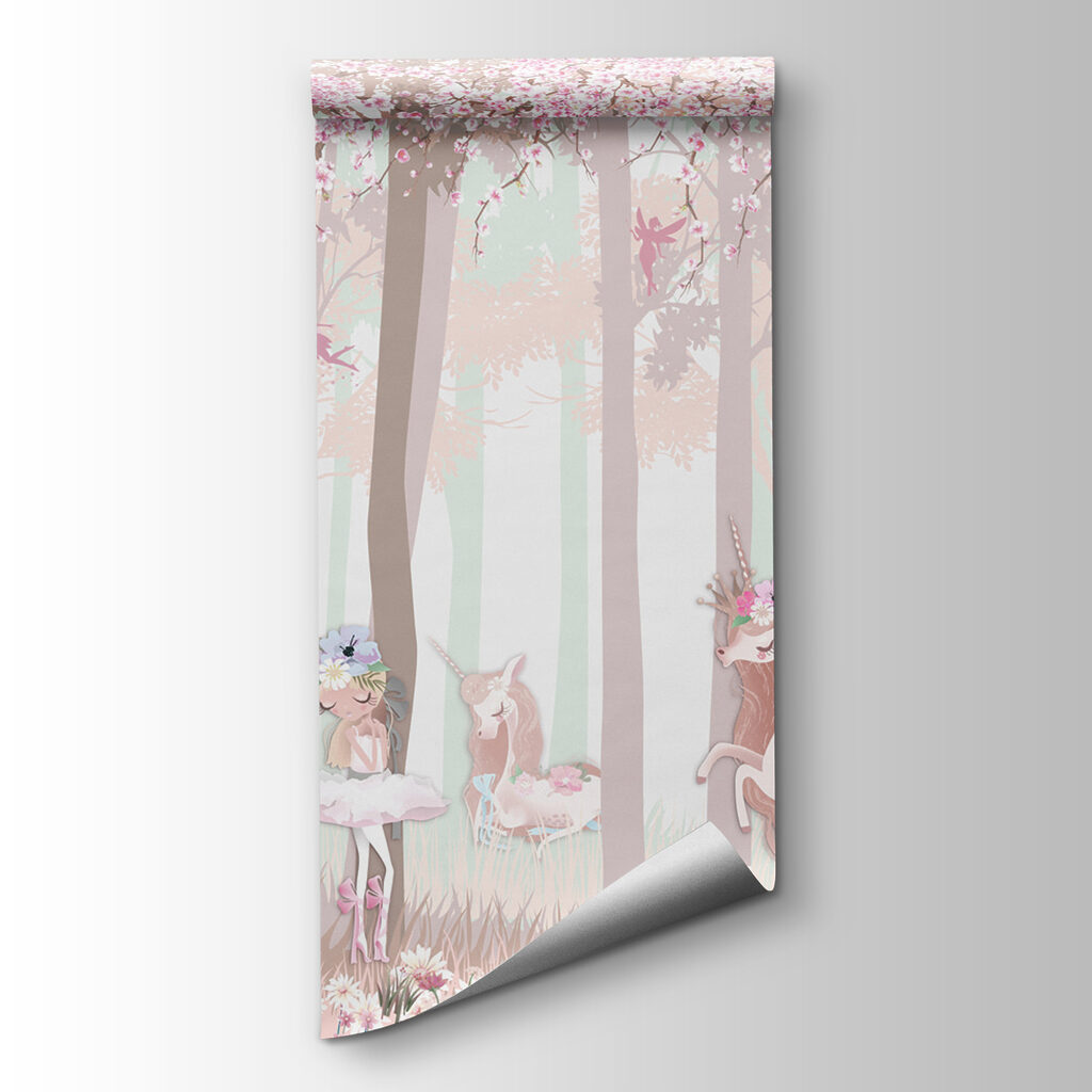 A wallpaper with a group of unicorns and fairies A wallpaper with a group of unicorns and fairies