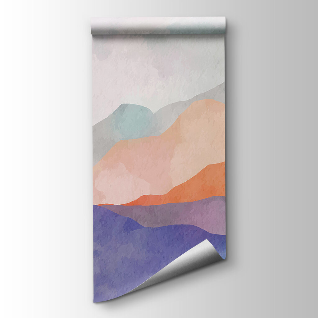 A watercolor painting of mountains