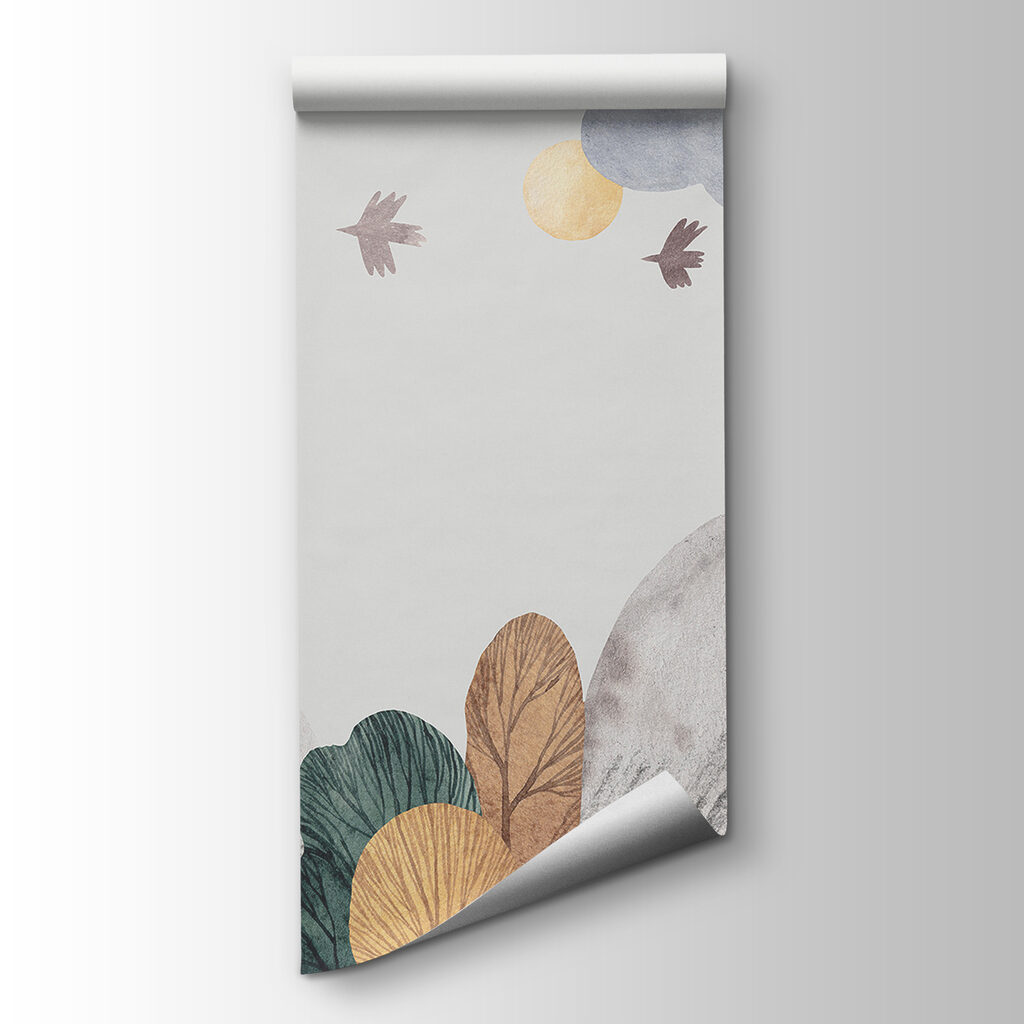 A landscape with trees and clouds