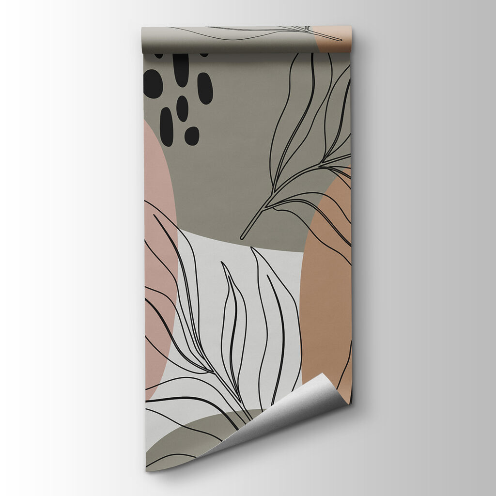 A pattern of leaves and shapes