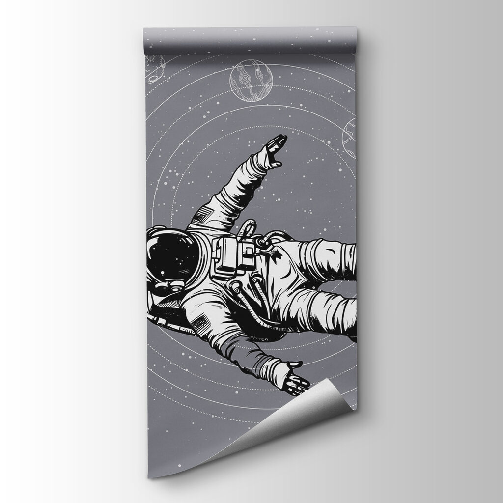 An astronaut floating in space