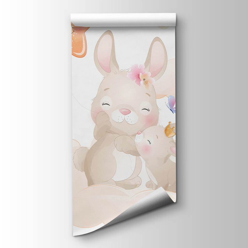 A rabbit and a baby bunny A rabbit and a baby bunny