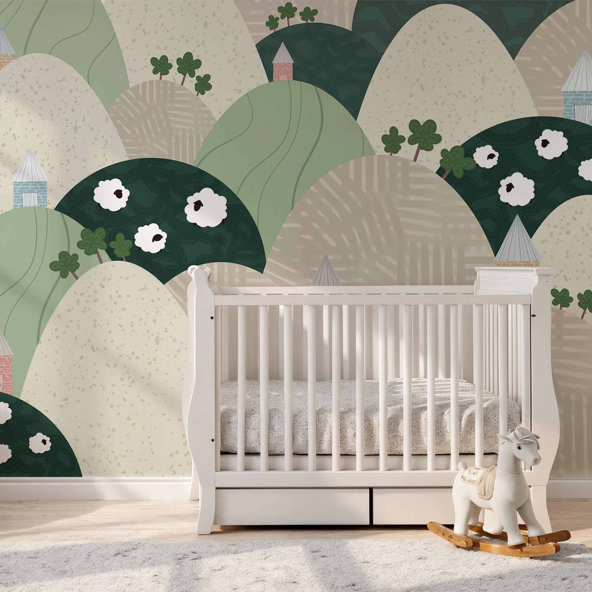 Krajobraz z wzgórzami i kwiatami Krajobraz z wzgórzami i kwiatami