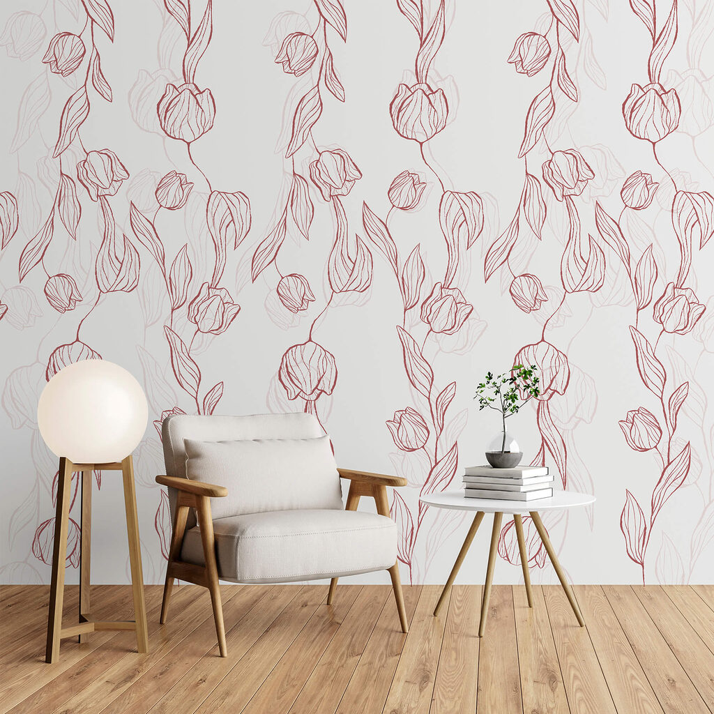 Wzór kwiatów i liści