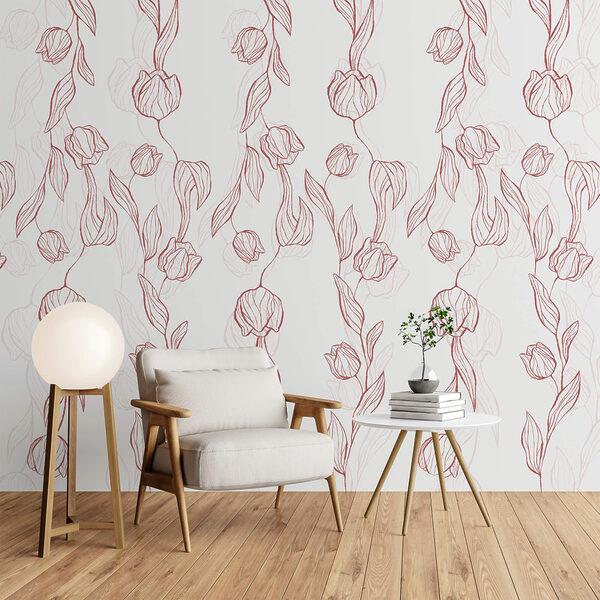 Wzór kwiatów i liści