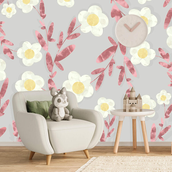 Wzór białych i żółtych kwiatów