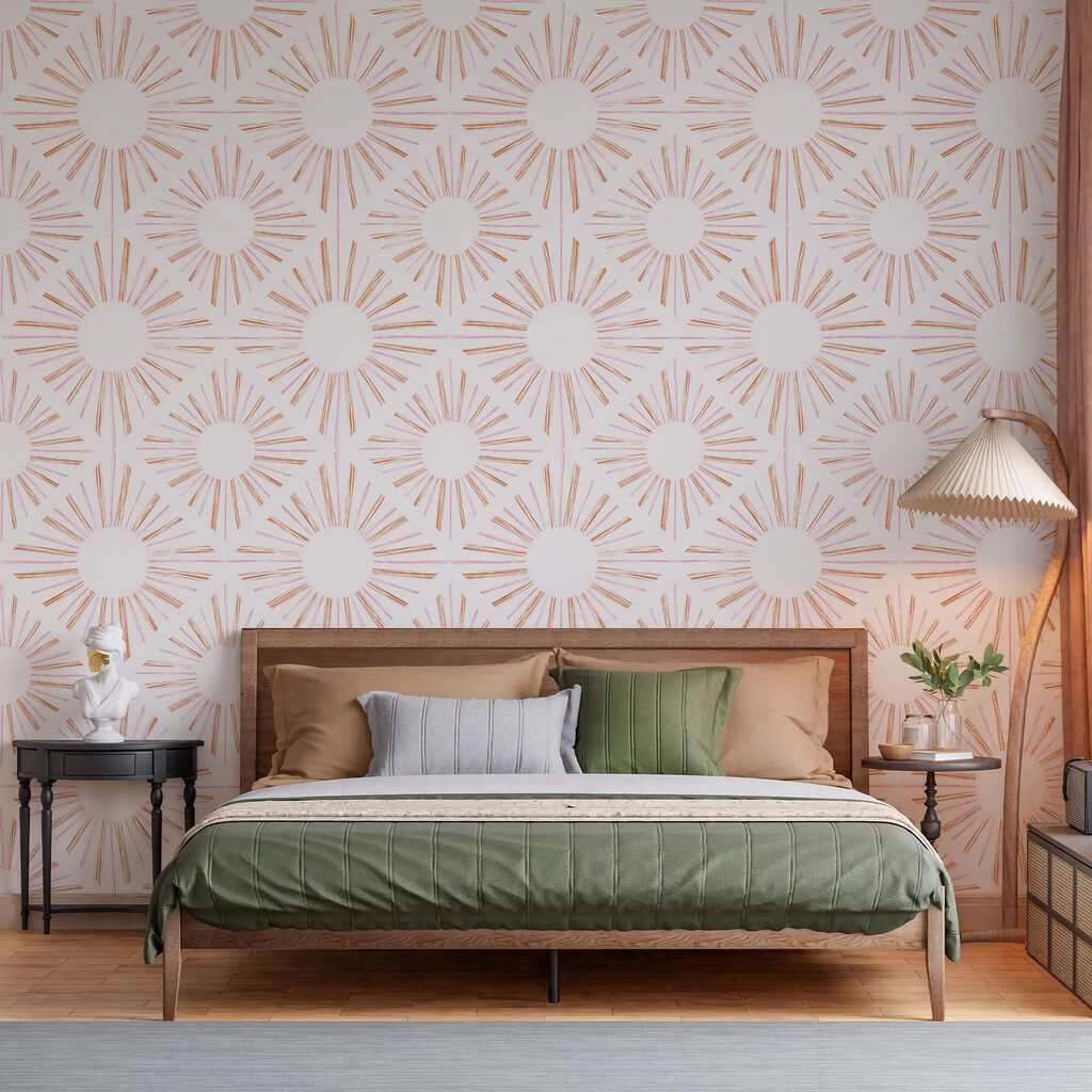 Wzór pomarańczowych i białych linii