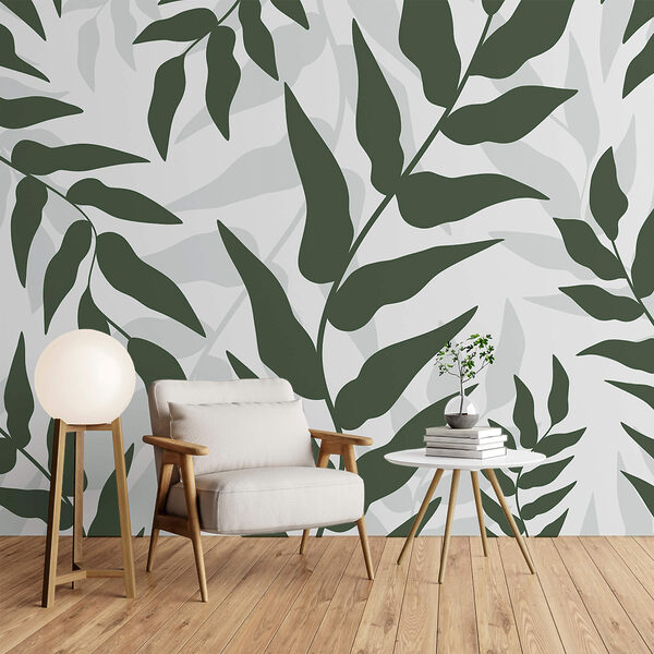 Wzór liści na białym tle