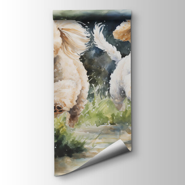 Two dogs jumping in the air