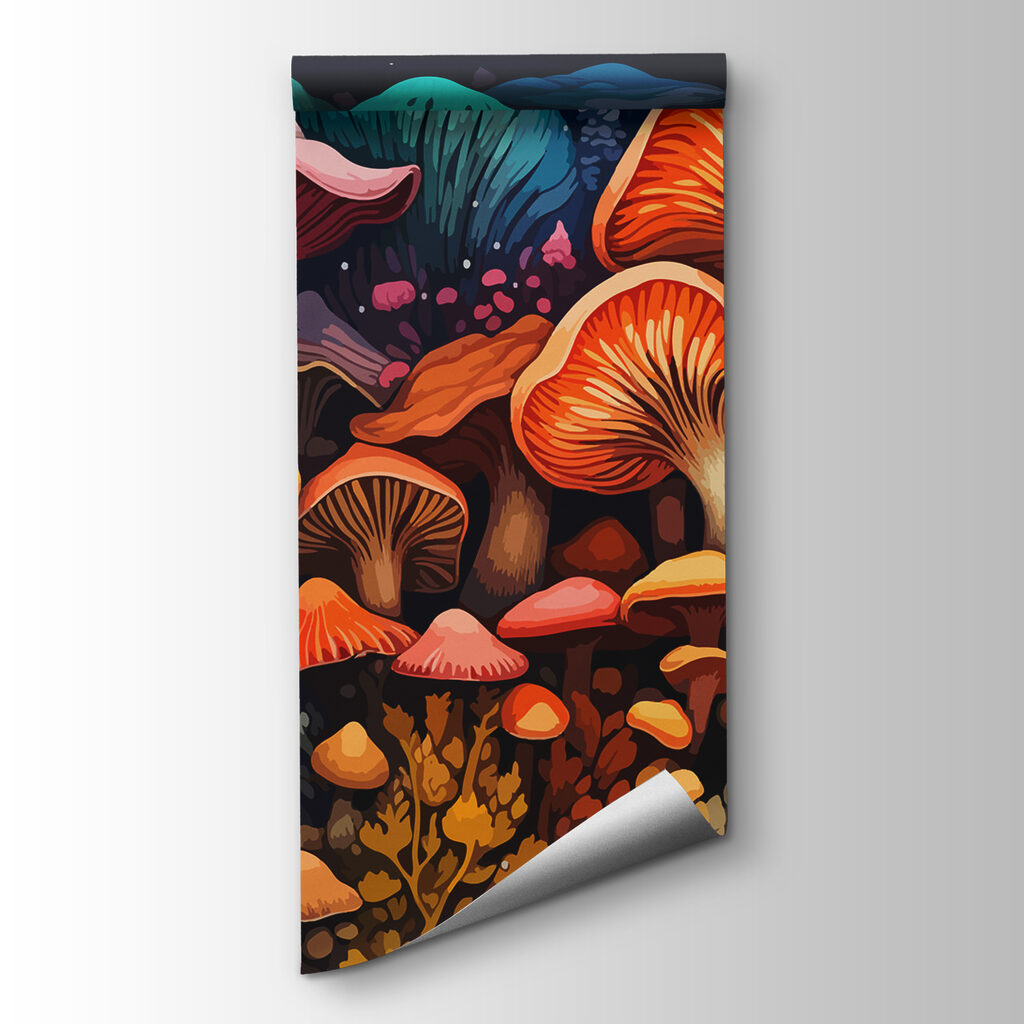 Group of mushrooms in a forest