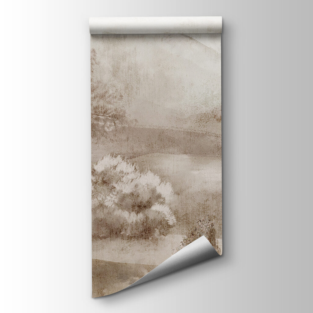 A landscape with trees and bushes