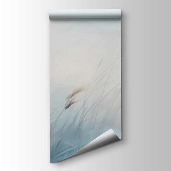 Field of grass with a foggy sky