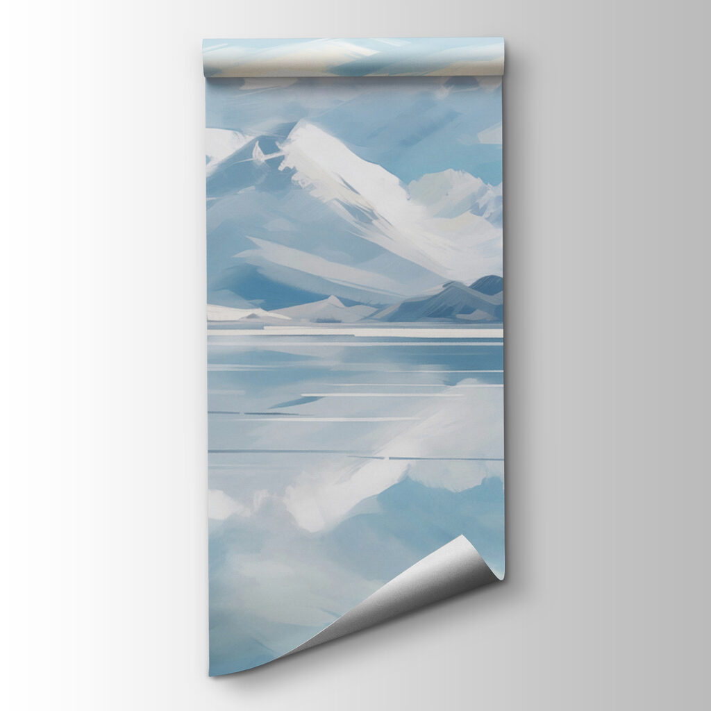 Lake with mountains in the background