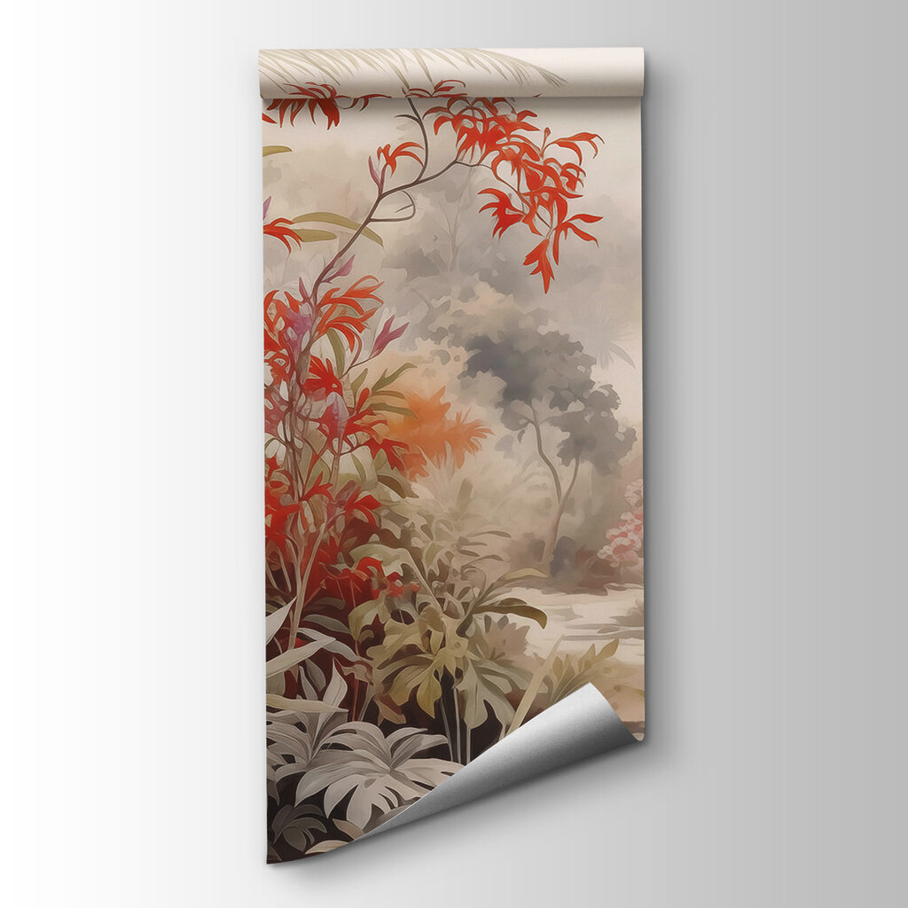 Painting of a river and trees Painting of a river and trees