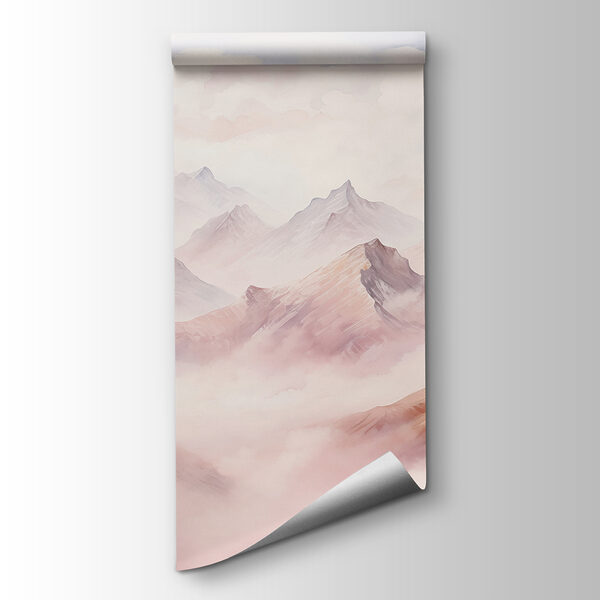Painting of mountains and clouds