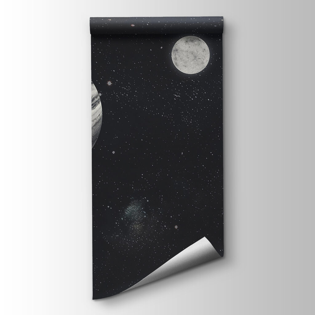 Planets in space with stars