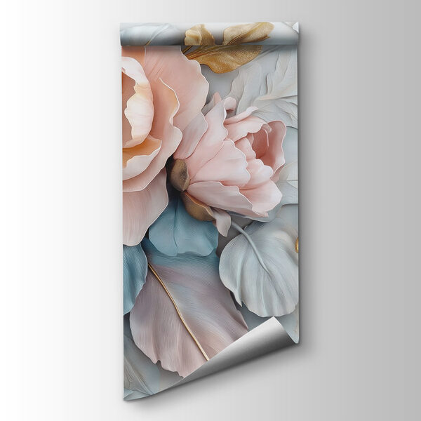 Group of flowers and leaves