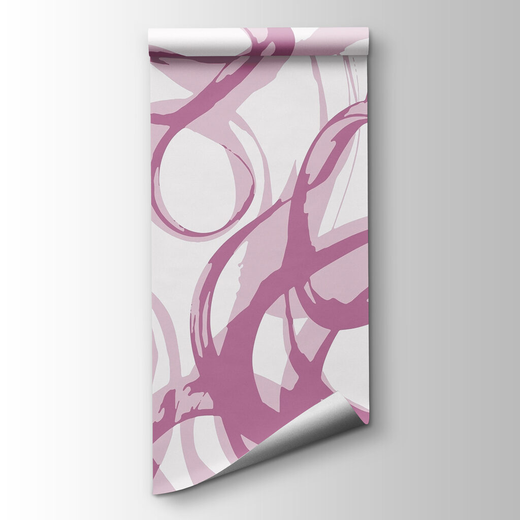 Purple swirls on a white background