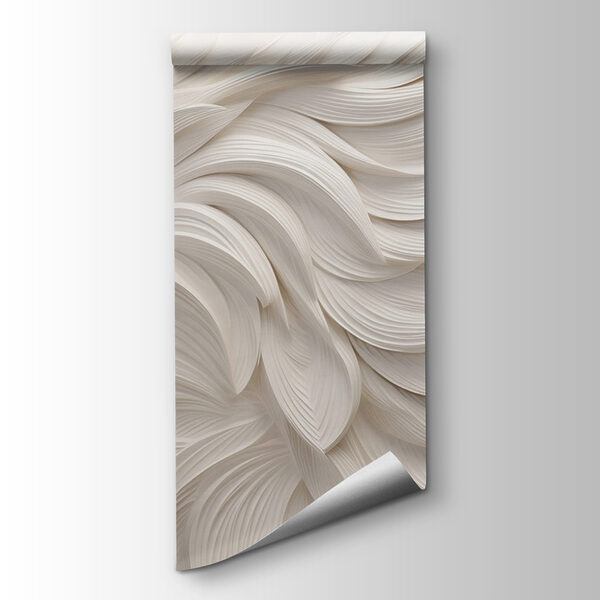 White textured surface with white feathers