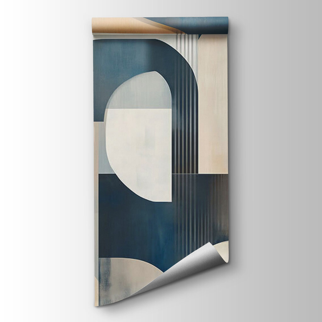 Colorful art piece with curved shapes