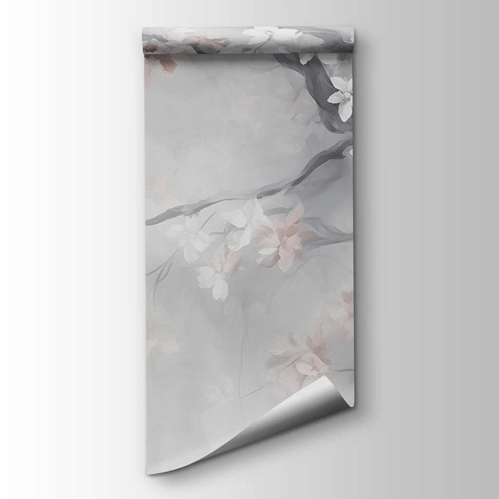 Painting of a tree with white flowers Painting of a tree with white flowers