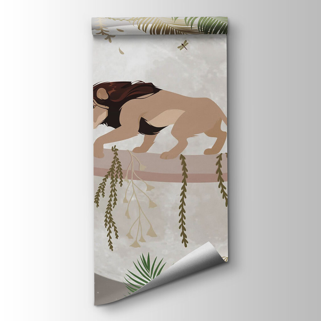 Lion on a tree branch